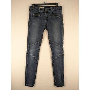 AG Adriano Goldschmied Jeans Womens Blue 28R The Moto Legging Zipper-Leg